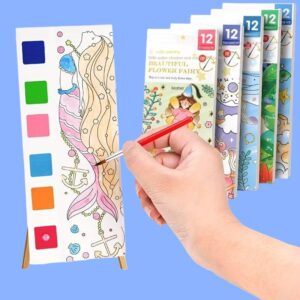 12 Pages Watercolour Painting Book with Painting Brush