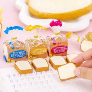 4Pcs Set Toast Bread Erasers for Kids