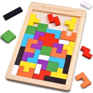 40 Pcs Wooden Russian Blocks Puzzle