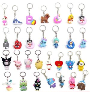 Pack of 12 Cartoon Character Keychains