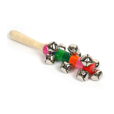 Wooden Non Toxic Colourful Jingle Bell Rattle for Babies