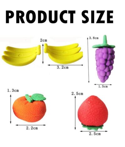 4 Pcs Fruit Eraser for Kids
