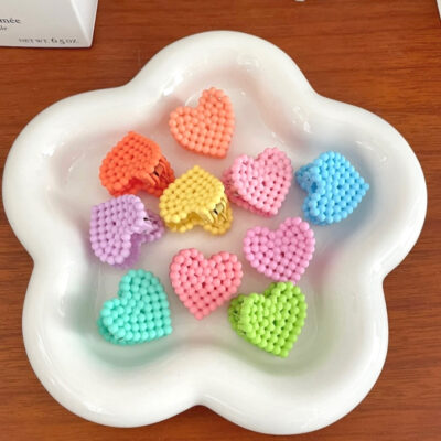 6 Pcs Cute Korean Style Heart Hair Clips