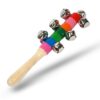Wooden Non Toxic Colourful Jingle Bell Rattle for Babies