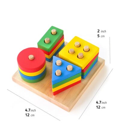 Wooden Geometric Shape Stacker