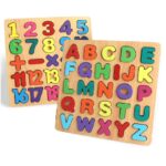 Wooden Alphabets and Number Board Puzzles for Kids