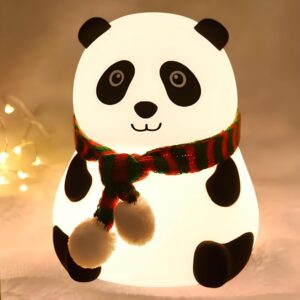 61Gya0zYvmL._SL1500_ Panda Night Light for Kids - Soft Silicone Rechargeable Lamp with Tap Control