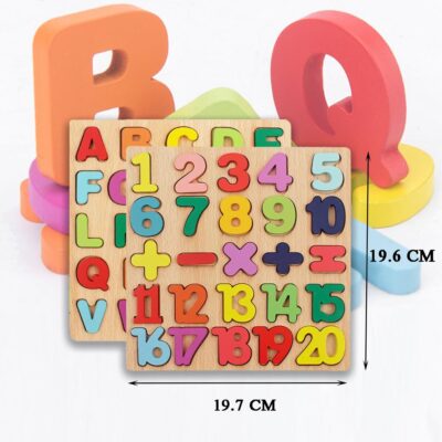 Wooden Alphabets and Number Board Puzzles for Kids