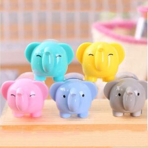Pack of 1 Elephant-Shaped Cute Pencil Sharpener (Random Colors)