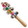 Wooden Non Toxic Colourful Jingle Bell Rattle for Babies