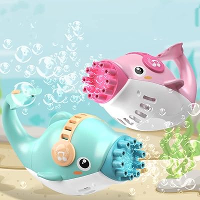 68833eb30e5527c4e7064d45-dolphin-bubble-gun-10-holes-automatic Dolphin Bubble Gun for Kids with 100ml Soap Solution (Color as Per Stock)