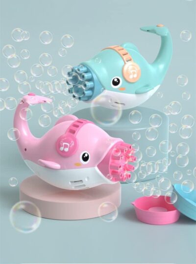 68833ef1e1a7e5a2ce00e5b8-dolphin-bubble-gun-10-holes-automatic Dolphin Bubble Gun for Kids with 100ml Soap Solution (Color as Per Stock)