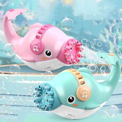 68833ef1e1a7e5a2ce00e5c3-dolphin-bubble-gun-10-holes-automatic Dolphin Bubble Gun for Kids with 100ml Soap Solution (Color as Per Stock)