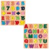 Wooden Alphabets and Number Board Puzzles for Kids
