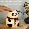 Panda Night Light for Kids - Soft Silicone Rechargeable Lamp with Tap Control