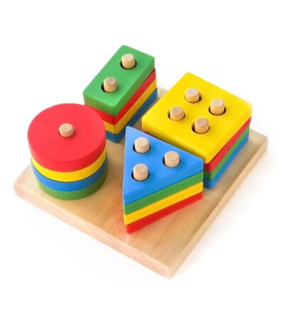Wooden Geometric Shape Stacker