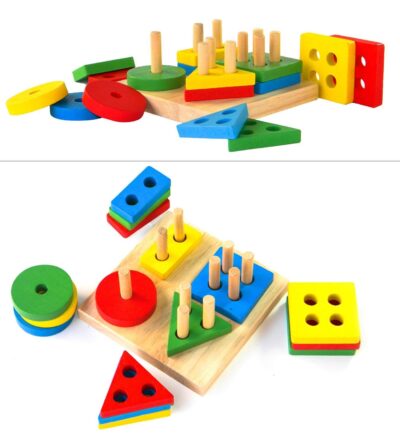 Wooden Geometric Shape Stacker