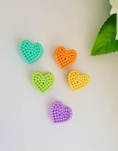 6 Pcs Cute Korean Style Heart Hair Clips