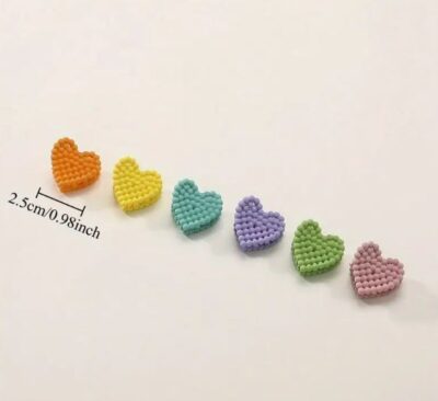 6 Pcs Cute Korean Style Heart Hair Clips