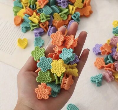 12 Pcs Cute Korean Style Hair Clips (Random Designs)