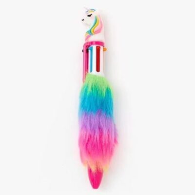 Capturesdaf (2 pcs) Multicolor 6-in-1 Unicorn Fur Pen