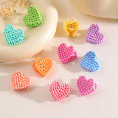 6 Pcs Cute Korean Style Heart Hair Clips