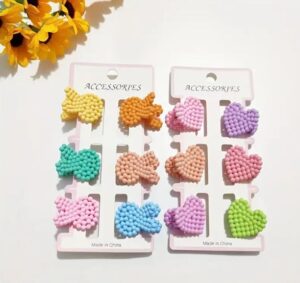 12 Pcs Cute Korean Style Hair Clips (Random Designs)