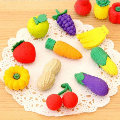 4 Pcs Fruit Eraser for Kids