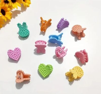 12 Pcs Cute Korean Style Hair Clips (Random Designs)