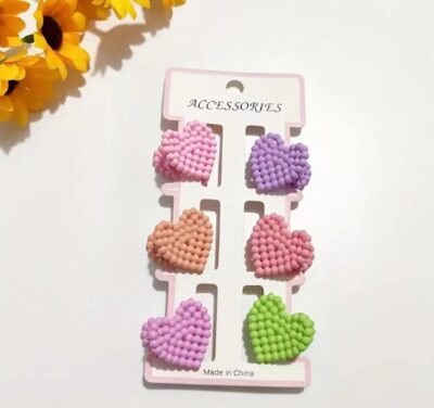 12 Pcs Cute Korean Style Hair Clips (Random Designs)