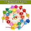 Wooden Learning Clock with Bead Lace