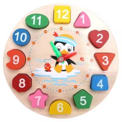 Wooden Learning Clock with Bead Lace