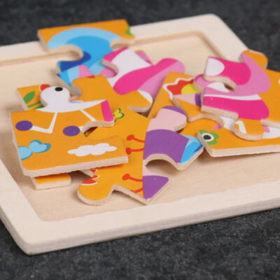 9-Piece Colorful Wooden Jigsaw Puzzle ( Random Design)