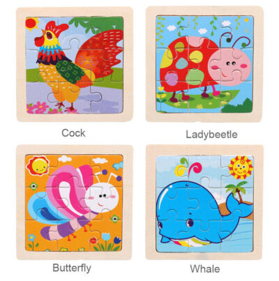 9-Piece Colorful Wooden Jigsaw Puzzle ( Random Design)