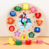 Wooden Learning Clock with Bead Lace