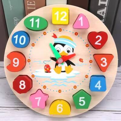 Wooden Learning Clock with Bead Lace