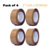 2 Pack of 4 Brown Tape 2 inch x 50 Meter