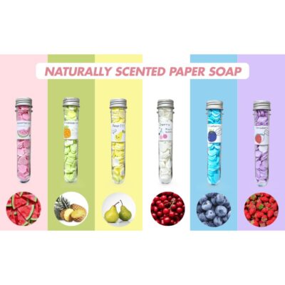 2 Pcs Mini Paper Soap, Scented Soap Bath Flakes