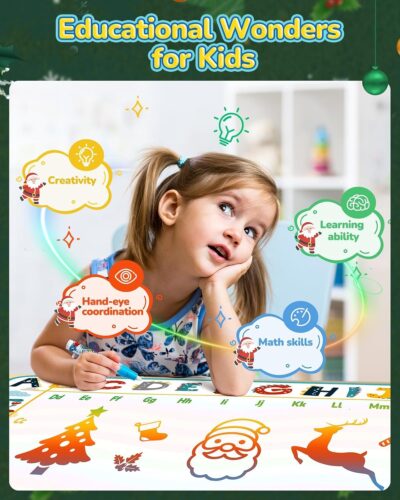 Kids Washable Coloring Mat with 6 Sketch Pens