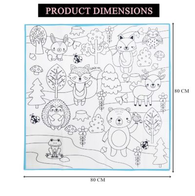 Kids Washable Coloring Mat with 6 Sketch Pens