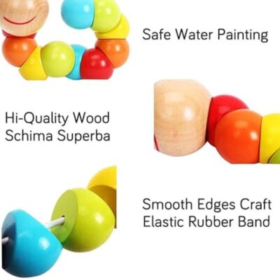 Combo of 3 (Wooden Clock, Wooden Caterpillar and Wooden Tangram)