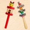 Combo of 4 Wooden Rattles and Xylophone for Babies and Kids (Multicolor)