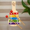 Combo of 4 Wooden Rattles and Xylophone for Babies and Kids (Multicolor)