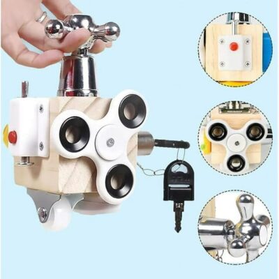 51ZmA6J9FTL 7-in-1 Montessori Wooden Busy Cube for Kids