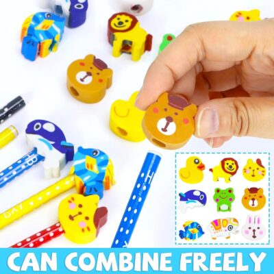 Cartoon Printed Pencils with Eraser (Pack of 6)