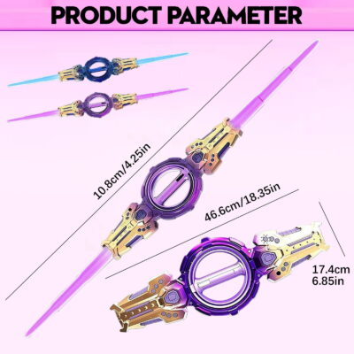 -OjP3McsKs11agHaJROH Double-Edged Lightsaber Toy with 360° Rotating 7-Color LED Lights