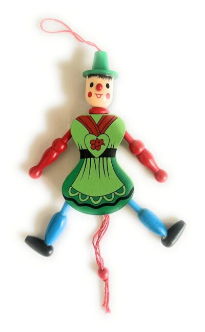 Wooden Pull-String Joker Puppet Toy (Any 1)
