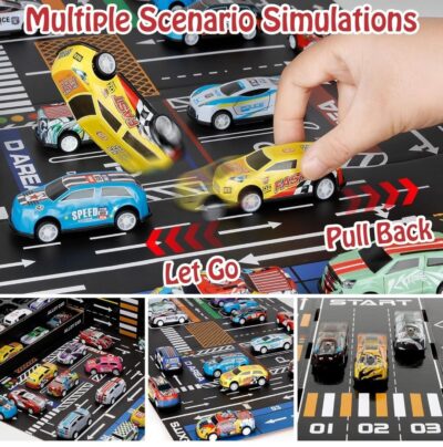 48 Pcs Pull Back Garage Car Set