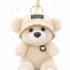 Cute Plush Teddy Bear Hat Keychain