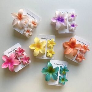 3 Piece Plumeria Hair Claw Clip Set (Any 1)